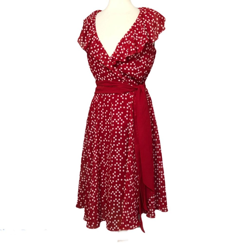 Jessica Fit & Flare Polka Dot Dress Size 10